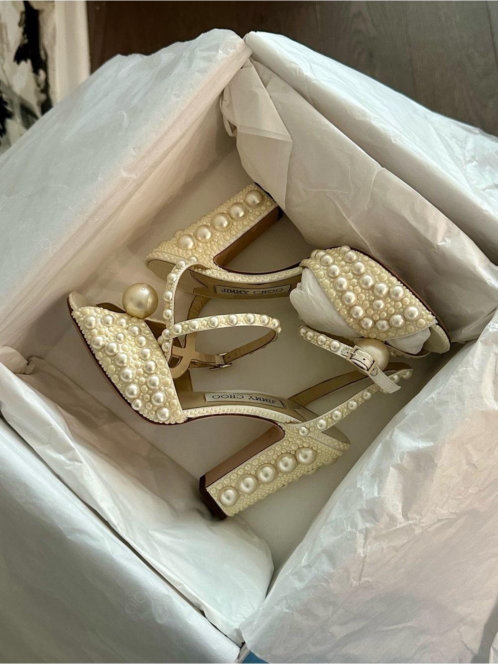 Jimmy Choo Sacaría 100 pearl embellished heels - Picture 7 of 13